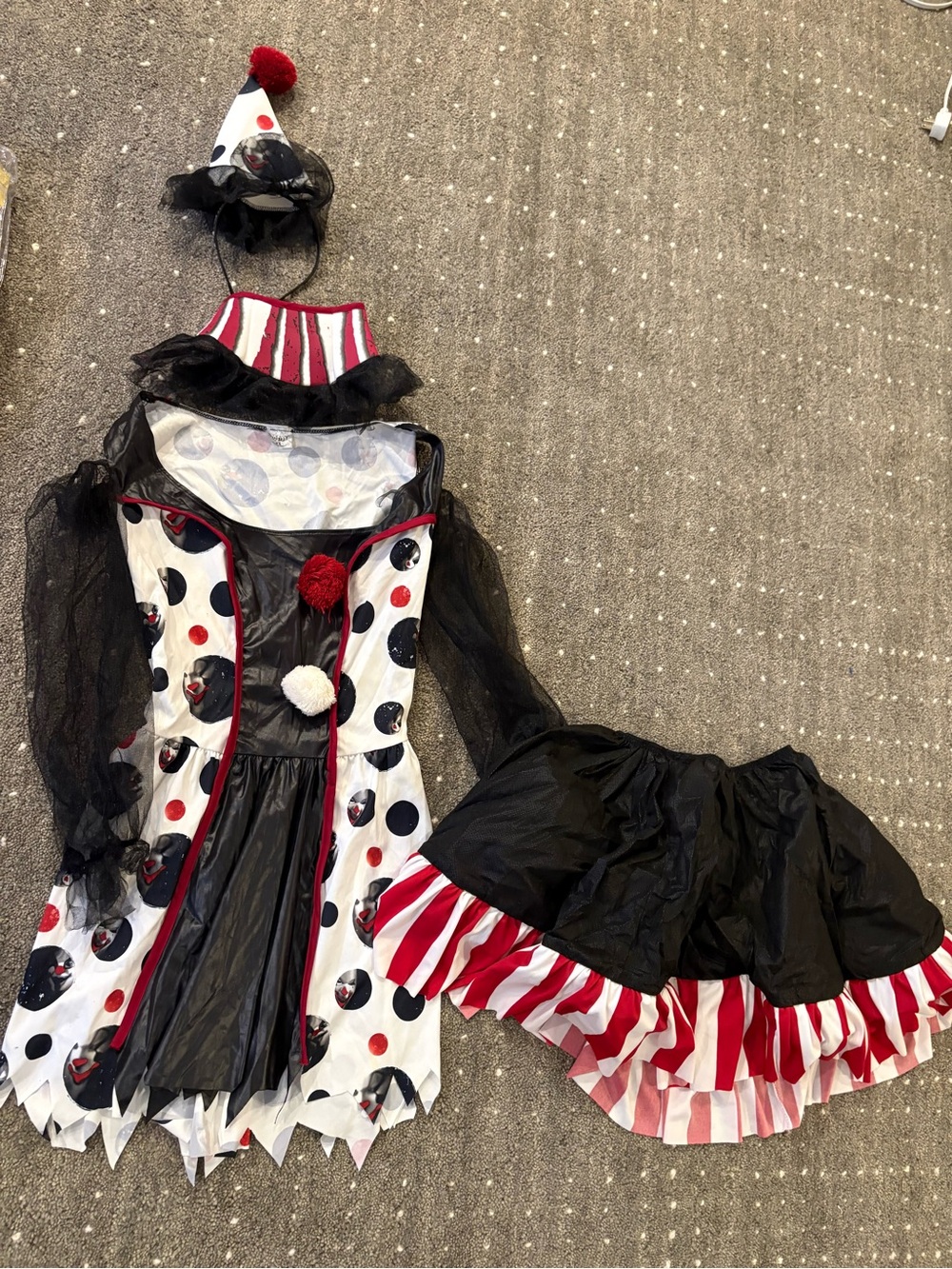 Spirit Black, White & Red Polka Dot Clown Costume